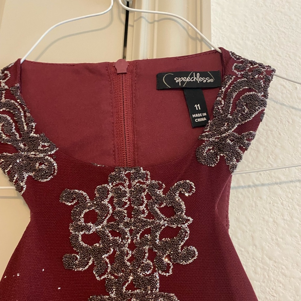 David’s Bridal Halter Top Bridesmaid Dress with Beading Details - Picture 5 of 6